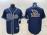 Men's Tennessee Titans Navy Blue Team Big Logo With Patch Cool Base Stitched Baseball Jersey,baseball caps,new era cap wholesale,wholesale hats